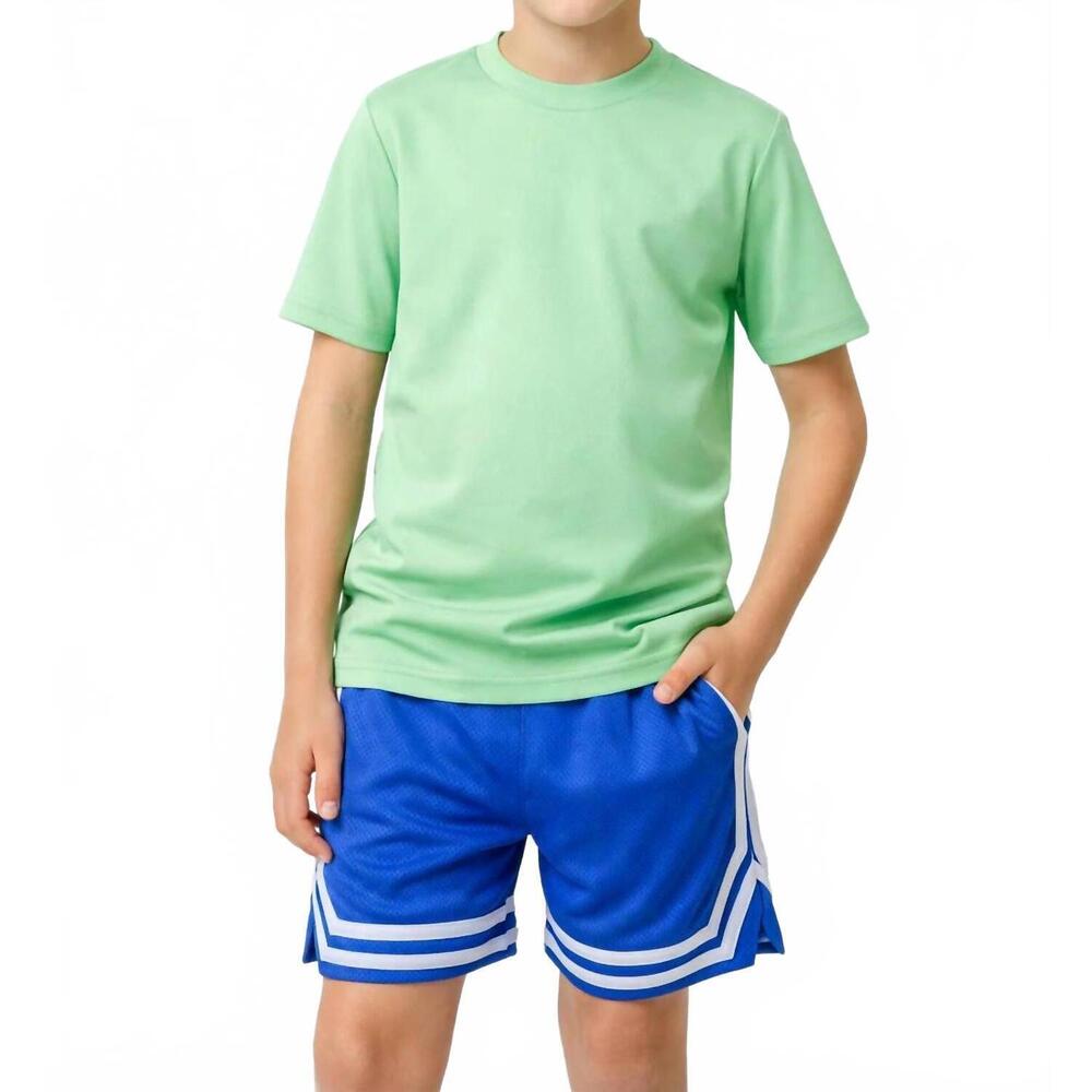 NEW COURTSIDE KIDS practice crewneck shirt in palm green